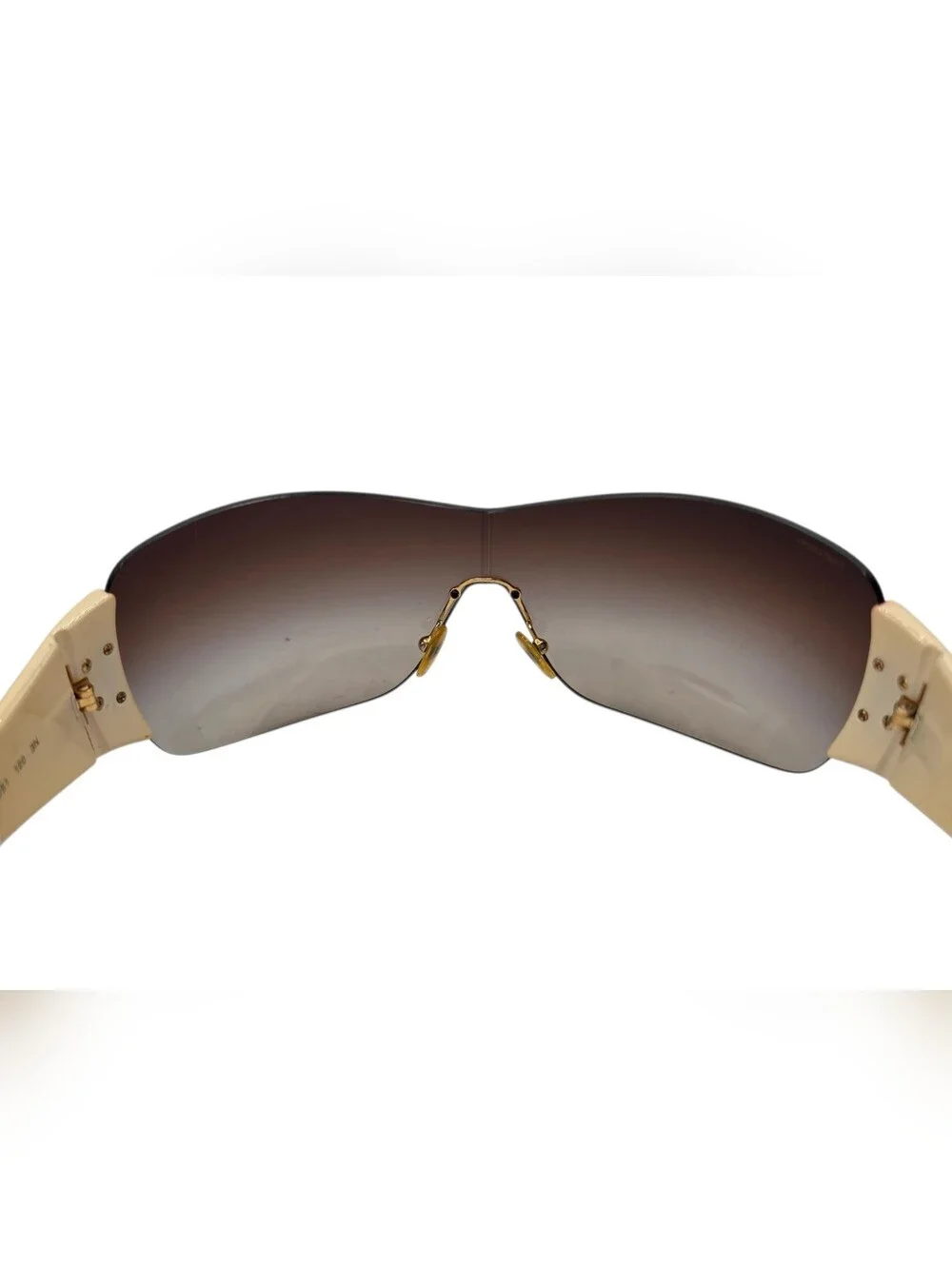 Prada Brown Studded Gradient Shield Sunglasses